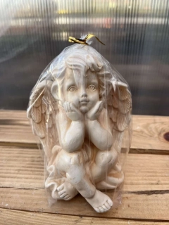 Andělíček - sádrová figurka v.14.5cm krémová