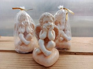 Andělíček - sádrová figurka v.8cm krémová