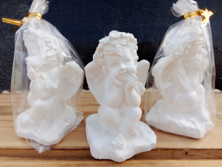 Andělíček - sádrová figurka v.9cm bílá