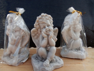 Andělíček - sádrová figurka v.9cm šedá