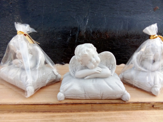 Andělíček - sádrová figurka v.5cm šedá
