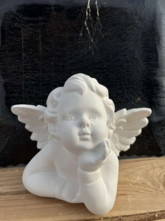 Andělíček - sádrová figurka v.15cm bílá