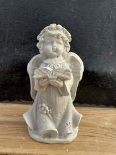 Andělíček - sádrová figurka v.14cm šedá