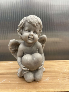 Andělíček - sádrová figurka v.12cm šedá
