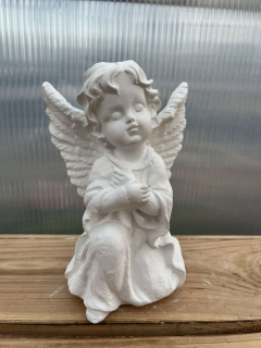 Andělíček - sádrová figurka v.16cm bílá