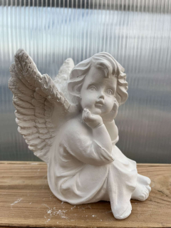 Andělíček - sádrová figurka v.16cm bílá