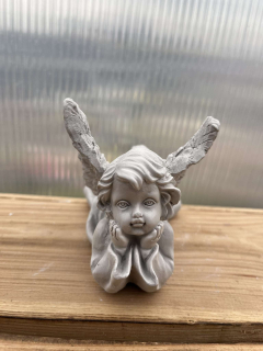 Andělíček - sádrová figurka v.8cm šedá