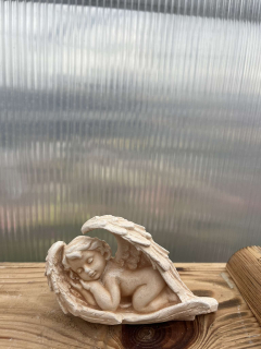 Andělíček - sádrová figurka v.6cm krémová