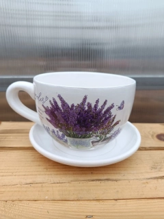 Květináč lavender hrnek s miskou 15cm