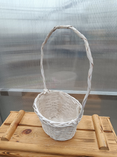Proutěný košík - bílý 27x20x44cm