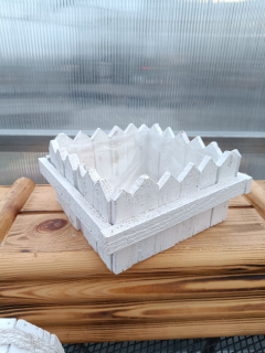 Dřevěný dekorační truhlík - bílý 23x11cm