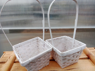 Dýhový košík - bílý 14x14x28cm
