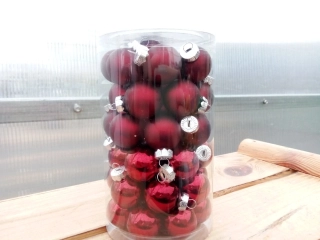 Vánoční dekorace - Koule mix Dark Red - 2,5cm cca48ks/bal