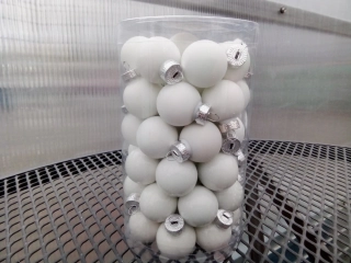 Vánoční dekorace - Koule mix White - 2,5cm cca48ks/bal