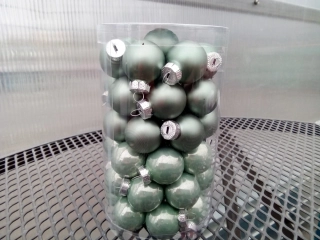 Vánoční dekorace - Koule mix Green - 2,5cm cca48ks/bal