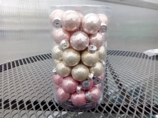 Vánoční dekorace - Koule mix Pink Cream- 2,5cm cca48ks/bal