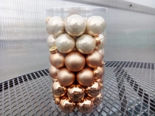 Vánoční dekorace - Koule mix Gold Cream - 2,5cm cca48ks/bal
