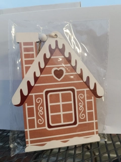 Vánoční dekorace - k zavěšení chaloupka - 15cm