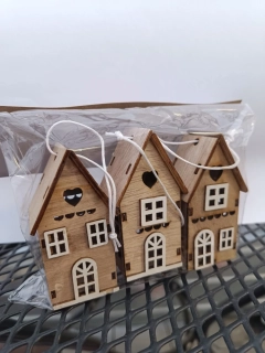 Vánoční dekorace - k zavěšení - Domeček - 8cm