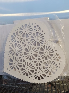 Vánoční dekorace - k zavěšení - srdce bílé - 20cm