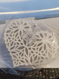 Vánoční dekorace - k zavěšení - srdce bílé - 17cm