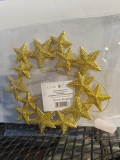 Vánoční dekorace - k zavěšení - Hvězdový věnec 12cm