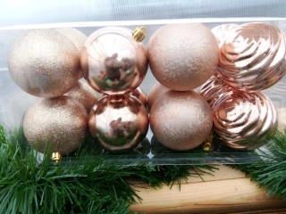 Vánoční dekorace- Koule mix bronzovéé-7cm-16ks/bal