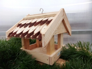 Dřevěná ptačí budka - krmítko 21x21x26cm