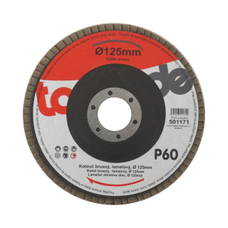 TOPTRADE kotouč brusný, lamelový, zrnitost 60, 125 x 22,2 x 2 mm