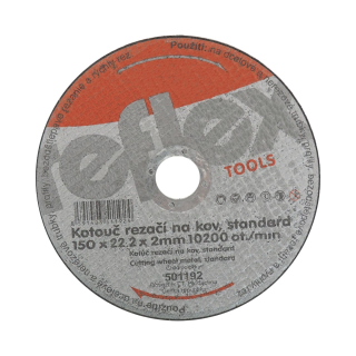 TOPTRADE kotouč řezný, na kov, 150 x 22,2 x 2 mm, standard