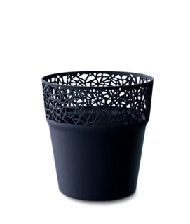 Květináč s krajkou 14,5cm TREE antracit