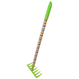 REFLEX nářadí zahradní, dětské, kovové - hrábě 7 zubů, dlouhá násada, 63 cm