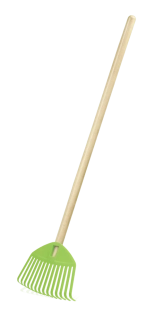 Dětské hrábě FOCUS BABY s dřevěnou násadou 71cm zelená