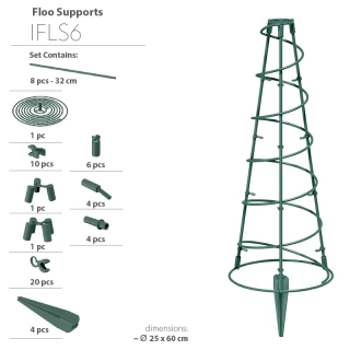 Podpěra pro rostliny FLOO SUPORTS 25CM zelená