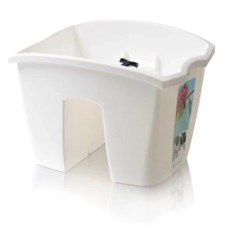 Truhlík na zábradlí CROWN 24,2 cm - bílá