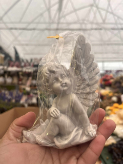Andělíček - sádrová figurka v.13cm šedý
