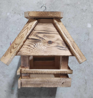 Dřevěná ptačí budka - krmítko v.24cm